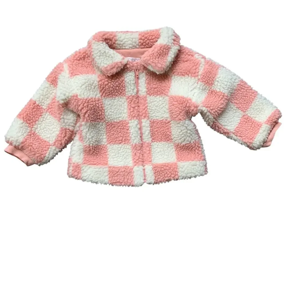 Mud Pie Checkered Sherpa Coat